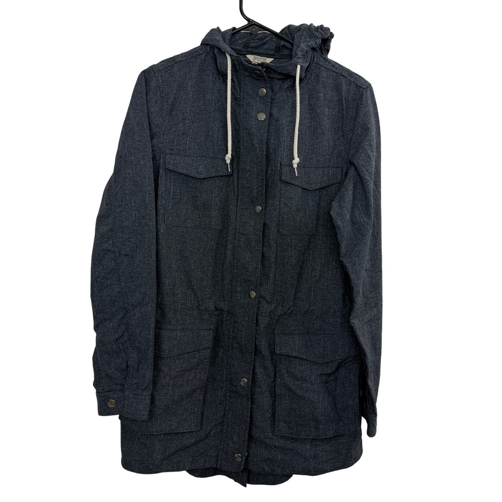 Duluth Trading Jacket Womens Medium Gray Mist Master Hooded Utility Parka